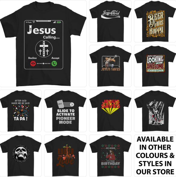 a group of t - shirts with different designs on them