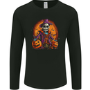 Jack Skeleton Halloween Skull Mens Long Sleeve T-Shirt Black