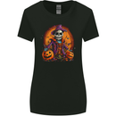 Jack Skeleton Halloween Skull Womens Wider Cut T-Shirt Black