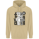 Japan Robot Teddy Bear Japanese Mens 80% Cotton Hoodie Sand