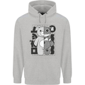 Japan Robot Teddy Bear Japanese Mens 80% Cotton Hoodie Sports Grey