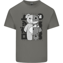 Japan Robot Teddy Bear Japanese Mens Cotton T-Shirt Tee Top Charcoal