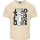 Japan Robot Teddy Bear Japanese Mens Cotton T-Shirt Tee Top Natural