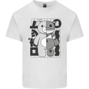 Japan Robot Teddy Bear Japanese Mens Cotton T-Shirt Tee Top White