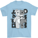 Japan Robot Teddy Bear Japanese Mens T-Shirt 100% Cotton Light Blue