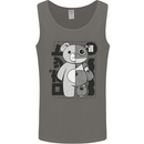 Japan Robot Teddy Bear Japanese Mens Vest Tank Top Charcoal