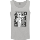 Japan Robot Teddy Bear Japanese Mens Vest Tank Top Sports Grey
