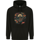 Japanese Fantasy Garden Japan Mens 80% Cotton Hoodie Black