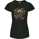 Japanese Fantasy Garden Japan Womens Petite Cut T-Shirt Black