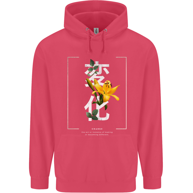 Japanese Flowers Quote Japan Change Childrens Kids Hoodie Heliconia
