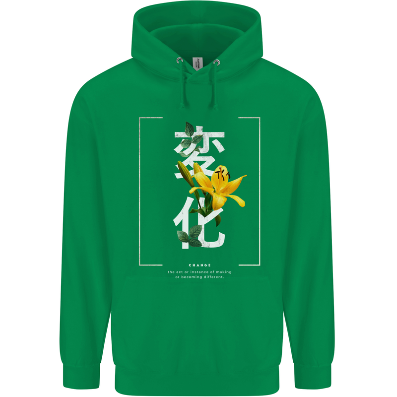 Japanese Flowers Quote Japan Change Childrens Kids Hoodie Irish Green