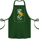 Japanese Flowers Quote Japan Change Cotton Apron 100% Organic Forest Green