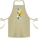 Japanese Flowers Quote Japan Change Cotton Apron 100% Organic Khaki