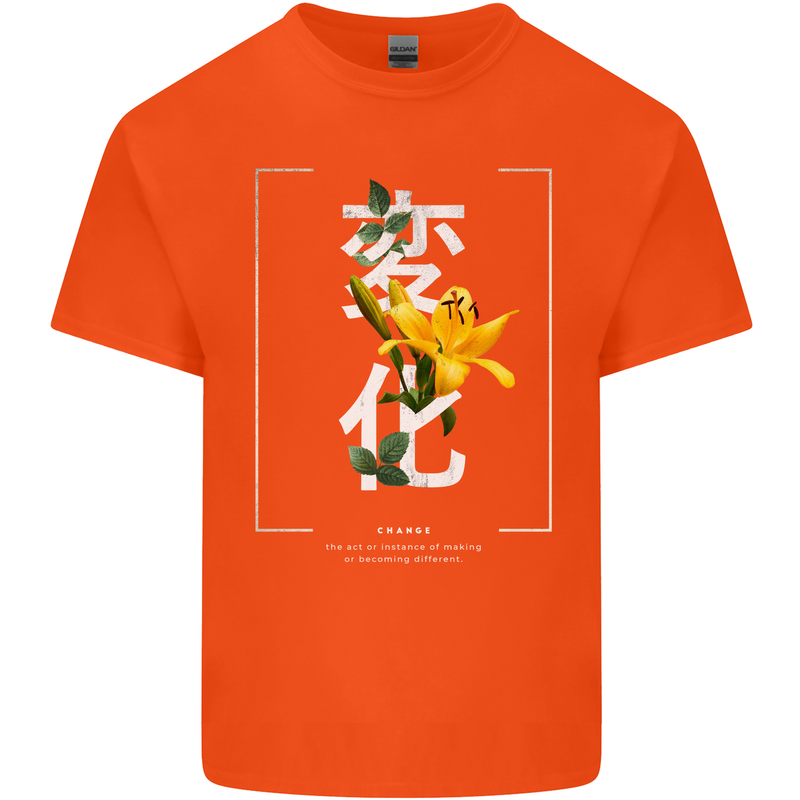 Japanese Flowers Quote Japan Change Kids T-Shirt Childrens Orange
