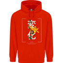 Japanese Flowers Quote Japan Change Mens 80% Cotton Hoodie Bright Red