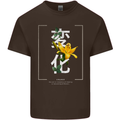 Japanese Flowers Quote Japan Change Mens Cotton T-Shirt Tee Top Dark Chocolate