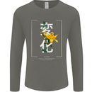 Japanese Flowers Quote Japan Change Mens Long Sleeve T-Shirt Charcoal