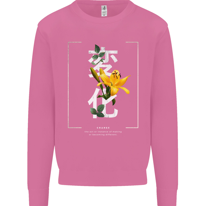 Japanese Flowers Quote Japan Change Mens Sweatshirt Jumper Azalea