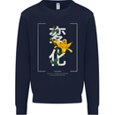 Japanese Flowers Quote Japan Change Mens Sweatshirt Jumper Navy Blue