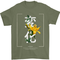 Japanese Flowers Quote Japan Change Mens T-Shirt 100% Cotton Military Green