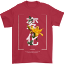 Japanese Flowers Quote Japan Change Mens T-Shirt 100% Cotton Red