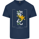 Japanese Flowers Quote Japan Change Mens V-Neck Cotton T-Shirt Navy Blue
