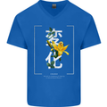 Japanese Flowers Quote Japan Change Mens V-Neck Cotton T-Shirt Royal Blue