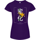 Japanese Flowers Quote Japan Change Womens Petite Cut T-Shirt Purple