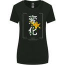 Japanese Flowers Quote Japan Change Womens Wider Cut T-Shirt Black