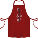 Japanese Flowers Quote Japan Cotton Apron 100% Organic Maroon
