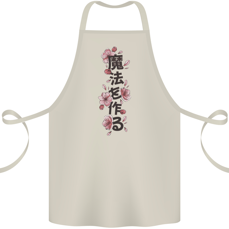 Japanese Flowers Quote Japan Cotton Apron 100% Organic Natural