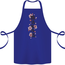 Japanese Flowers Quote Japan Cotton Apron 100% Organic Royal Blue