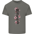 Japanese Flowers Quote Japan Kids T-Shirt Childrens Charcoal