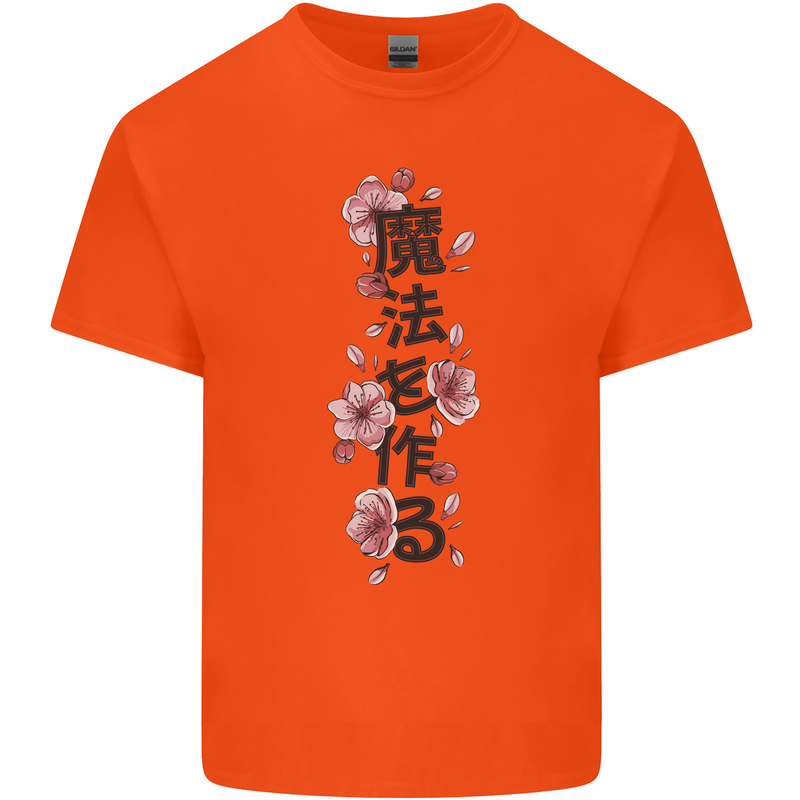 Japanese Flowers Quote Japan Kids T-Shirt Childrens Orange