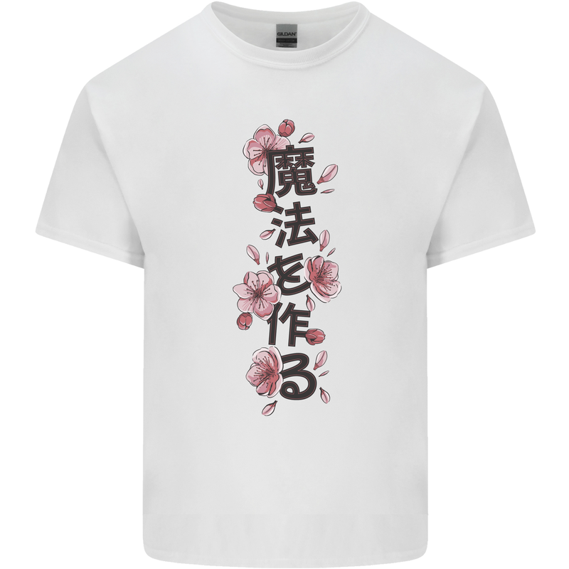 Japanese Flowers Quote Japan Kids T-Shirt Childrens White