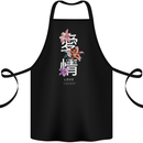 Japanese Flowers Quote Japan Love Cotton Apron 100% Organic Black