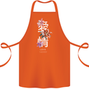 Japanese Flowers Quote Japan Love Cotton Apron 100% Organic Orange