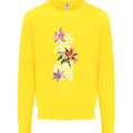 Japanese Flowers Quote Japan Love Kids Sweatshirt Jumper Yellow
