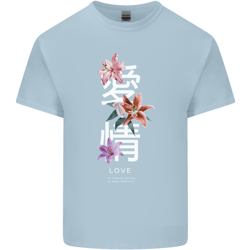 Japanese Flowers Quote Japan Love Kids T-Shirt Childrens Light Blue