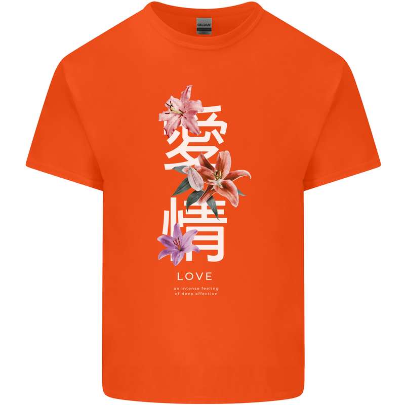 Japanese Flowers Quote Japan Love Kids T-Shirt Childrens Orange