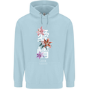 Japanese Flowers Quote Japan Love Mens 80% Cotton Hoodie Light Blue