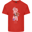 Japanese Flowers Quote Japan Love Mens Cotton T-Shirt Tee Top Red