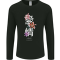 Japanese Flowers Quote Japan Love Mens Long Sleeve T-Shirt Black