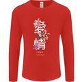 Japanese Flowers Quote Japan Love Mens Long Sleeve T-Shirt Red
