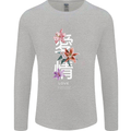 Japanese Flowers Quote Japan Love Mens Long Sleeve T-Shirt Sports Grey