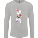 Japanese Flowers Quote Japan Love Mens Long Sleeve T-Shirt Sports Grey