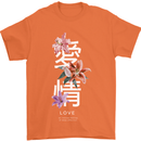 Japanese Flowers Quote Japan Love Mens T-Shirt 100% Cotton Orange