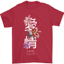 Japanese Flowers Quote Japan Love Mens T-Shirt 100% Cotton Red