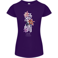 Japanese Flowers Quote Japan Love Womens Petite Cut T-Shirt Purple