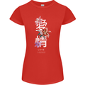 Japanese Flowers Quote Japan Love Womens Petite Cut T-Shirt Red